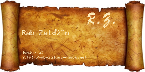 Rab Zalán névjegykártya